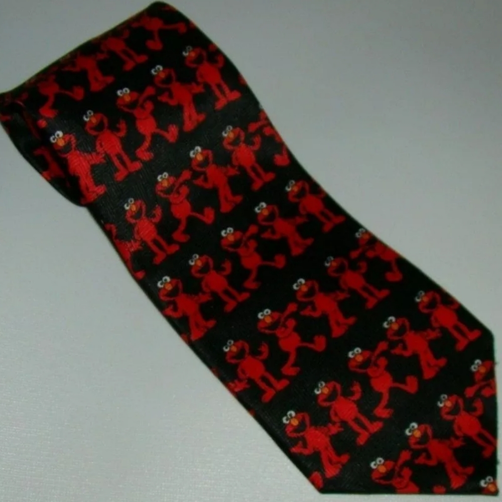 SESAME STREET ELMO Novelty Necktie Tie Classic Jim Henson Cartoon